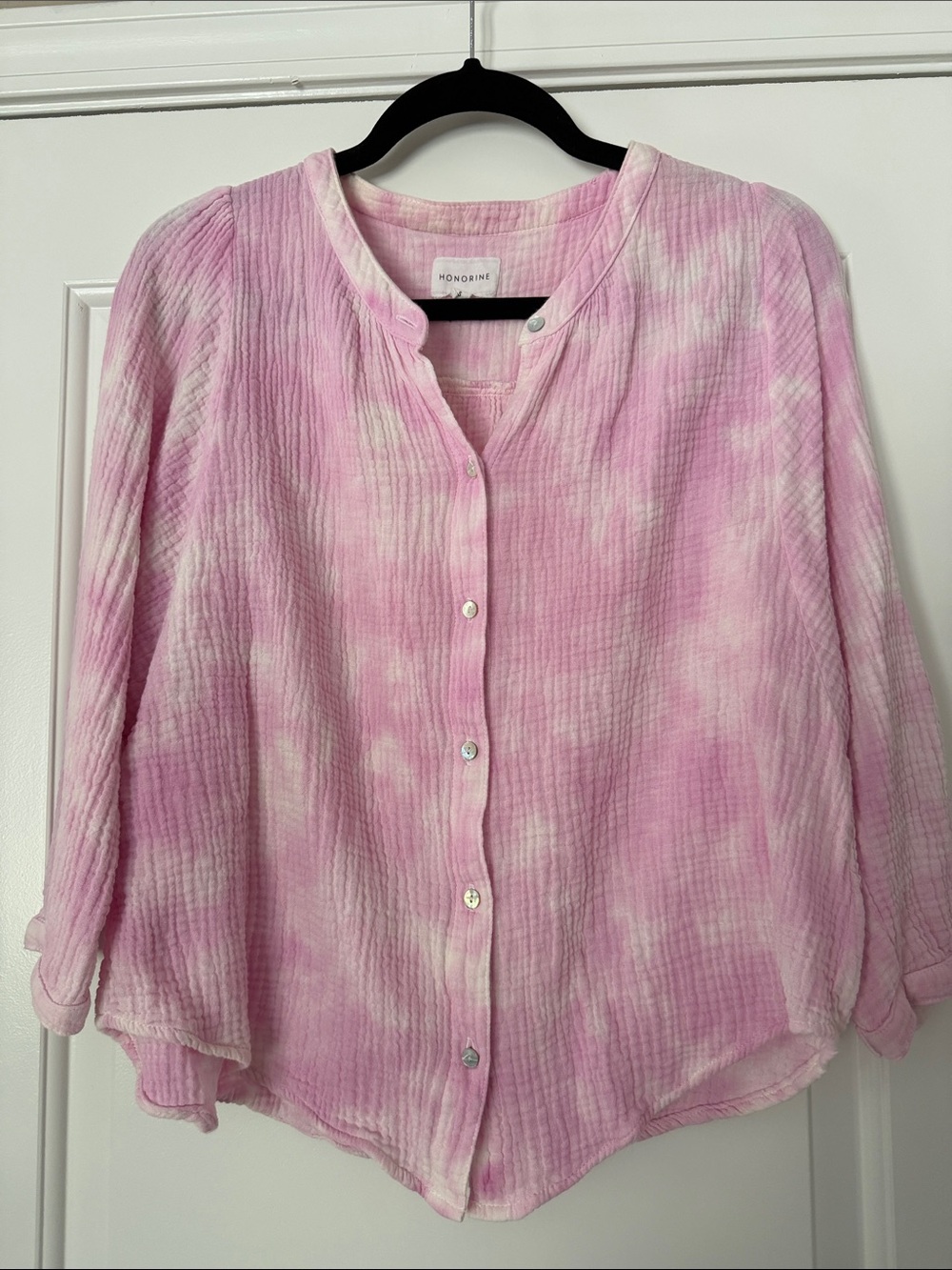 Honorine cotton gauze pink tie dye top